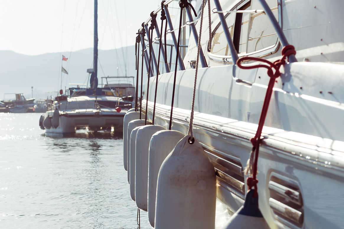 The closeup of anchors in a boat