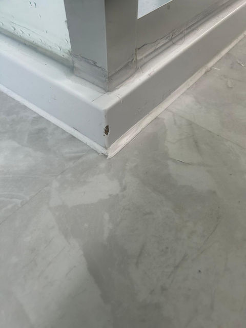 Broken corner of a bathtub