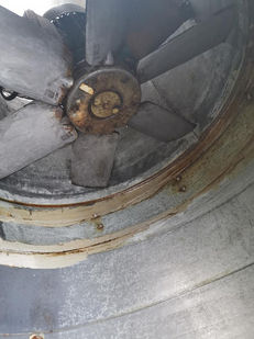 A top view of an exhaust fan.