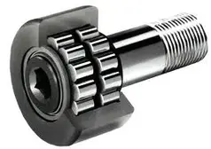 Close-up of a black cam follower bearing