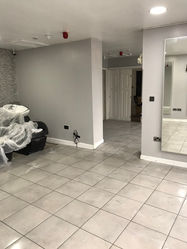 Interior of a room with tiled floor