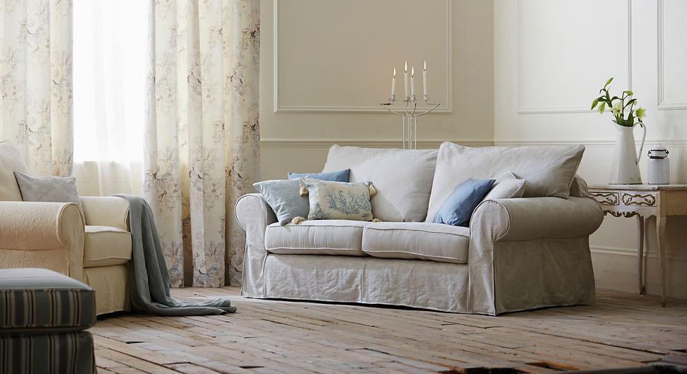 Interior of a living room with a sofa