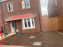Front view of a house with brick walls