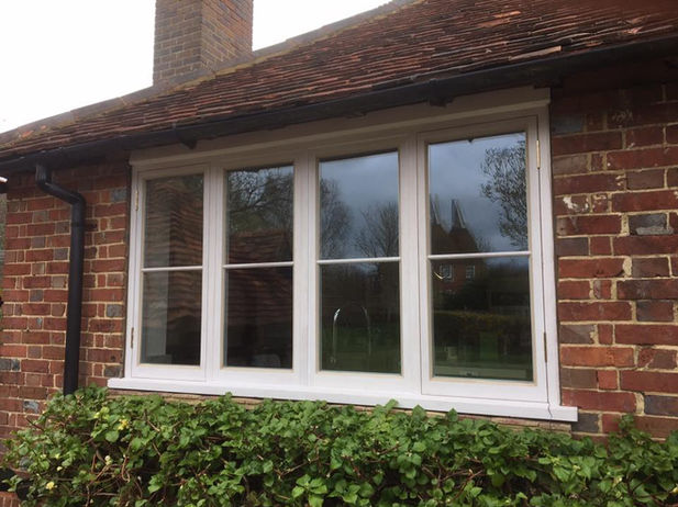 White wood frame windows