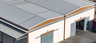 Close-up of a warehouse roof