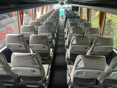 61 Grey seats on a Hanson Coach