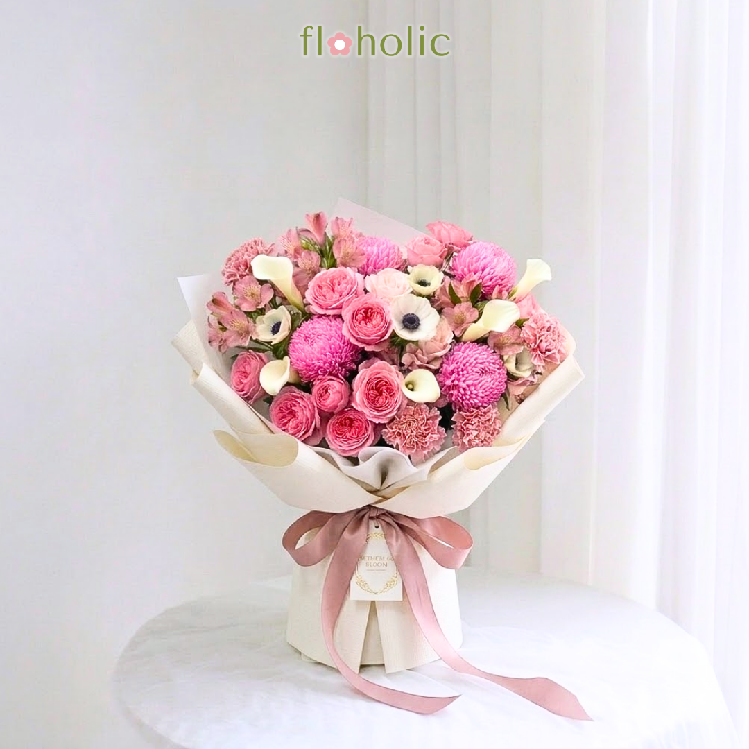Bó hoa mẫu đơn mix tulip