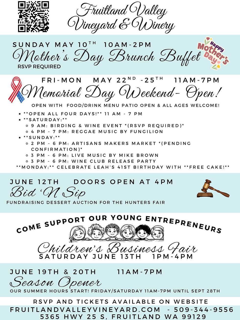 Mother’s Day Brunch @ Fruitland Valley Winery