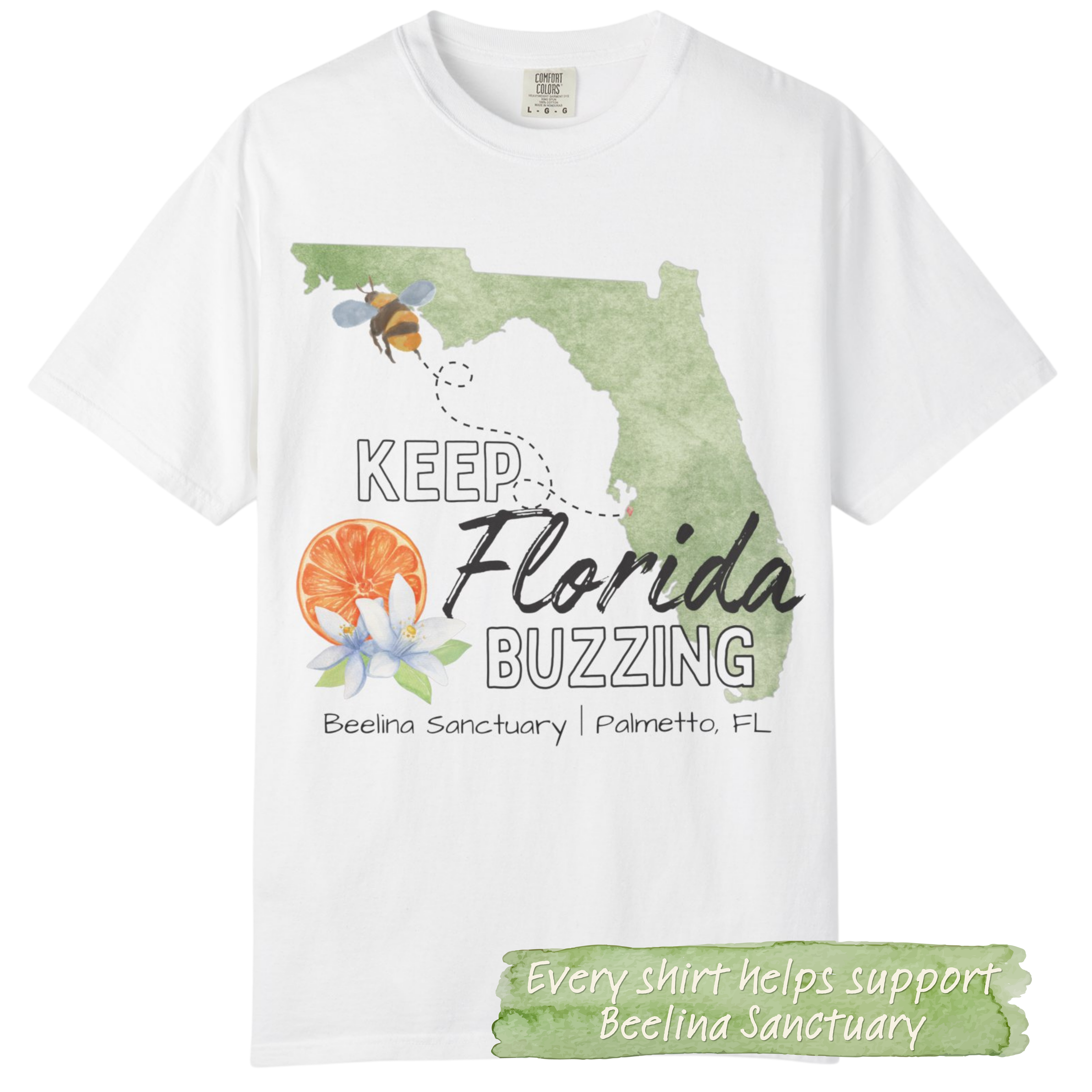 Keep Florida Buzzing Tee | White Comfort Colors Graphic T-Shirt