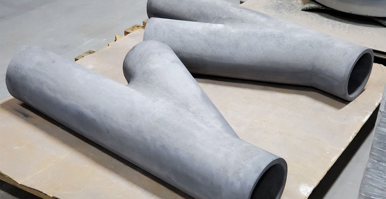 SCProbond N lined industrial Y-shaped piping components.