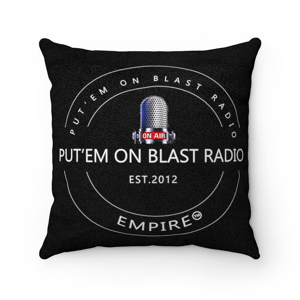 Put'em On Blast Radio Empire Faux Suede Square Pillow