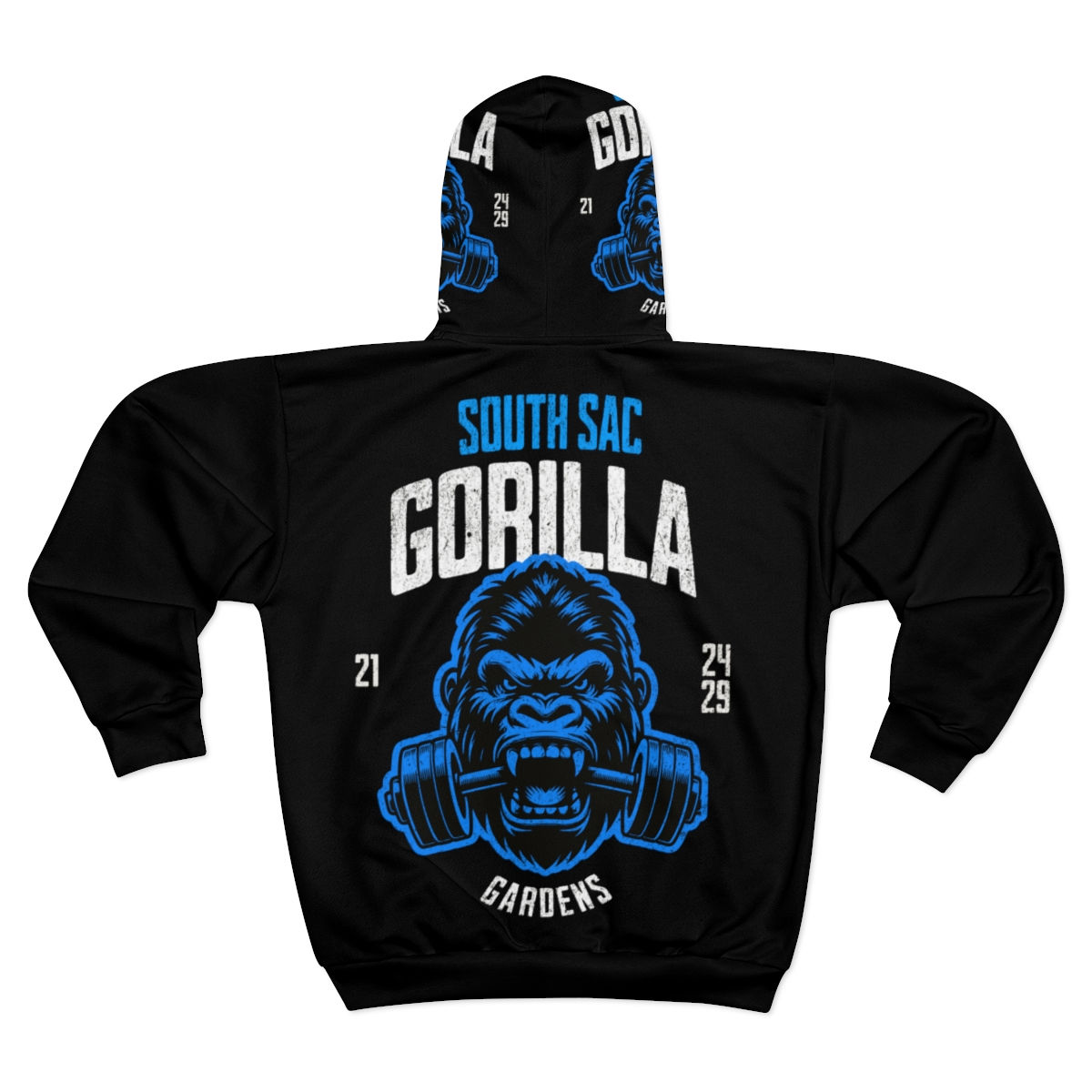 Gorilla Gardens Blue Side Unisex Zip Hoodie (AOP)