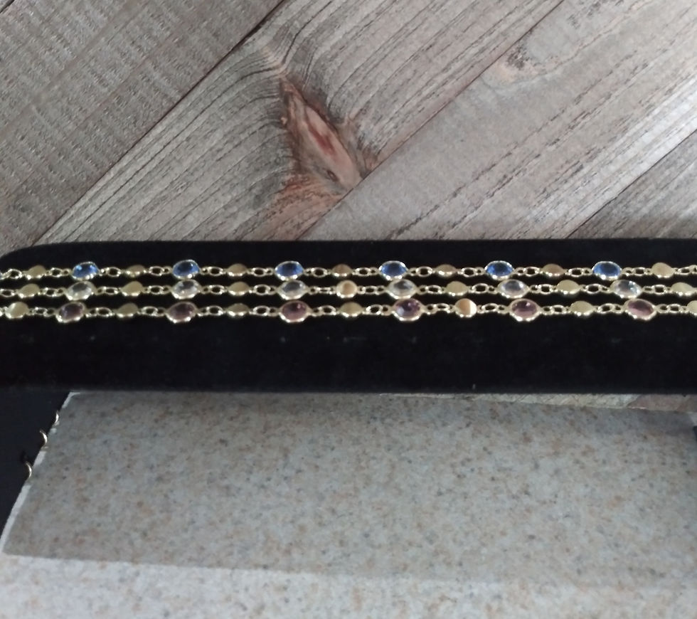 3 Crystal and Gold Tone Necklaces