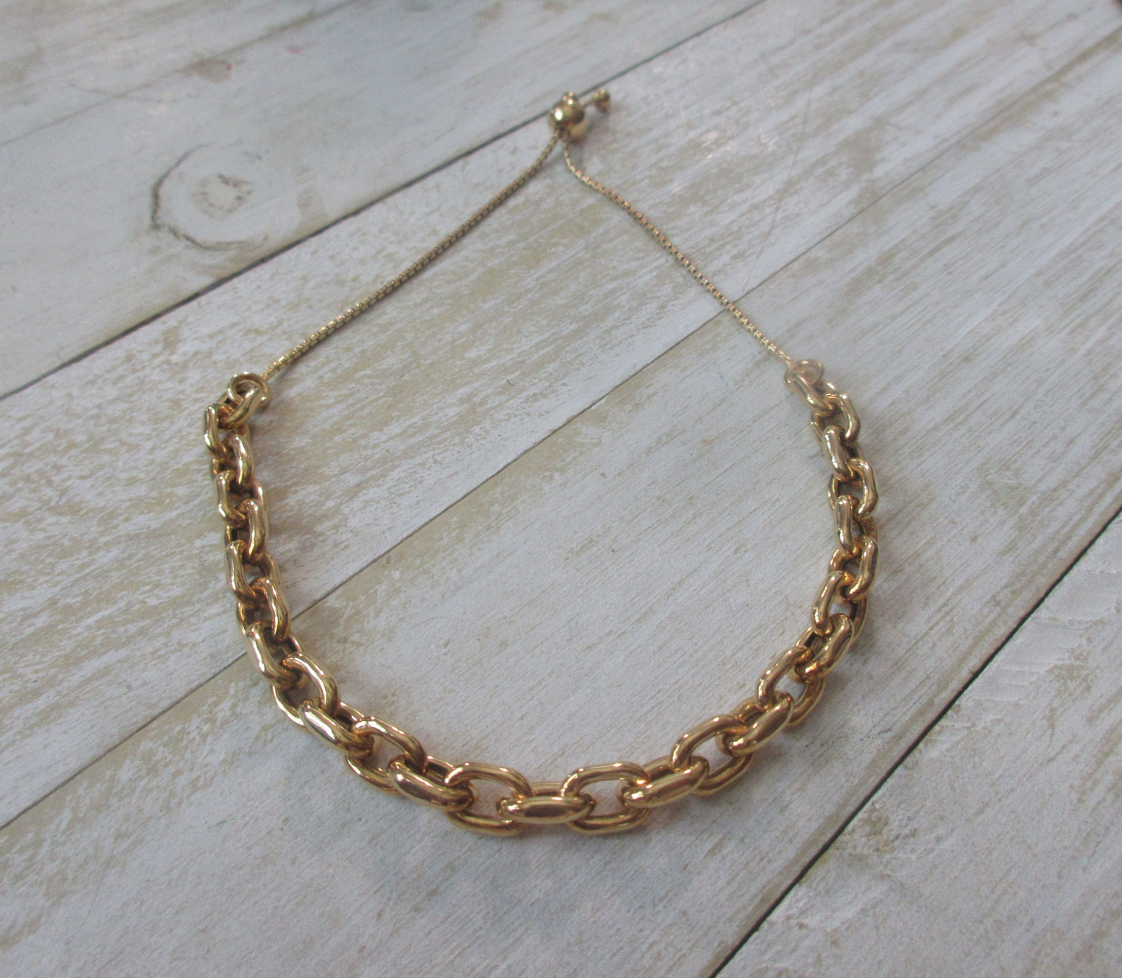 Gold over SS Bolo Bracelet
