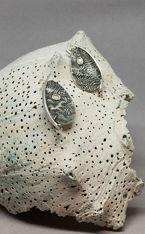 earrings silver reticulation patina