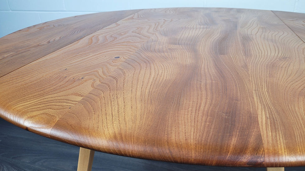 Thumbnail: Ercol Round Drop Leaf Dining Table, 1960s - No.22