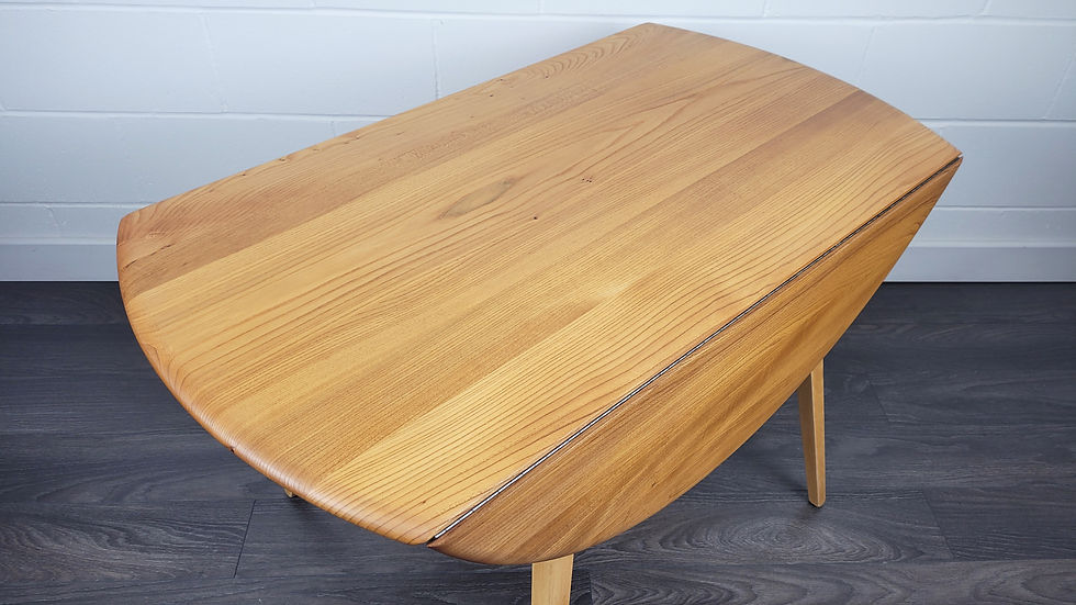 Thumbnail: Ercol Round Drop Leaf Dining Table, 1970s - No.24
