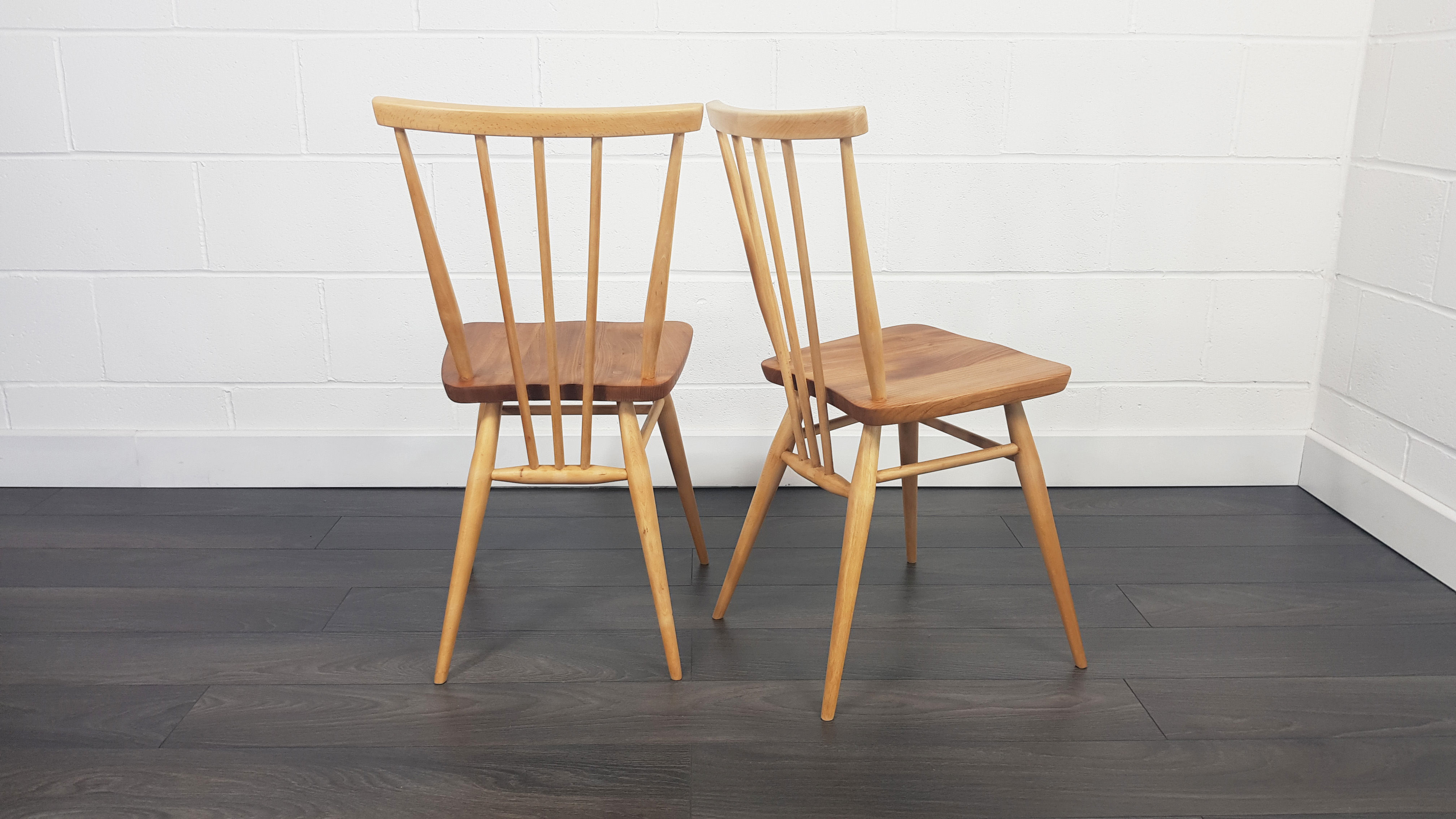 Ercol Set of 2 Windsor Dining Chairs, 1960s