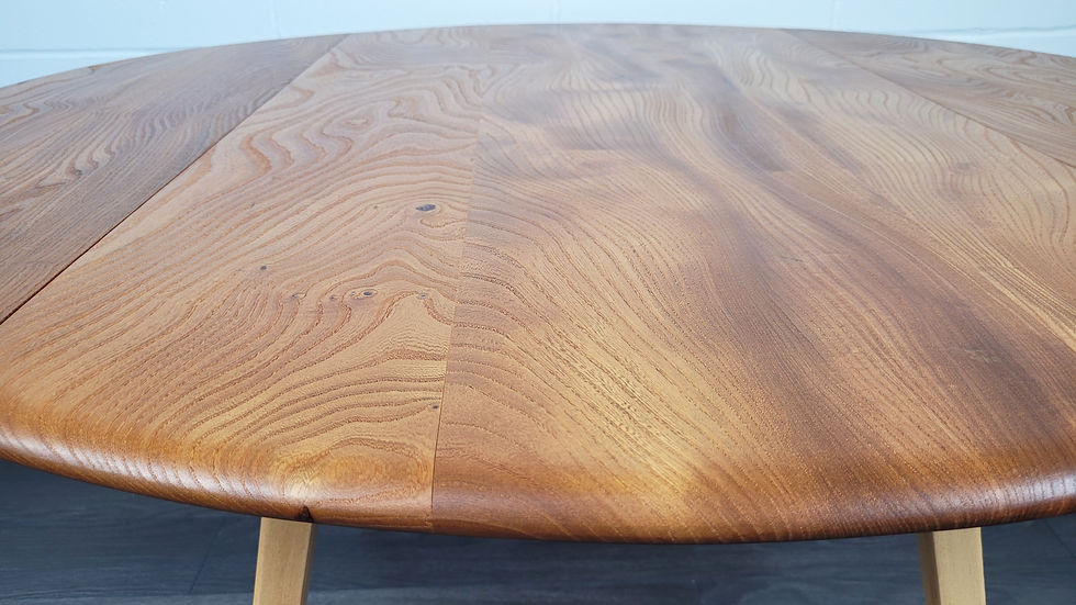 Thumbnail: Ercol Round Drop Leaf Dining Table, 1960s - No.22