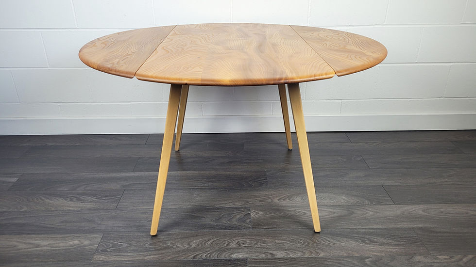 Thumbnail: Ercol Round Drop Leaf Dining Table, 1960s - No.22