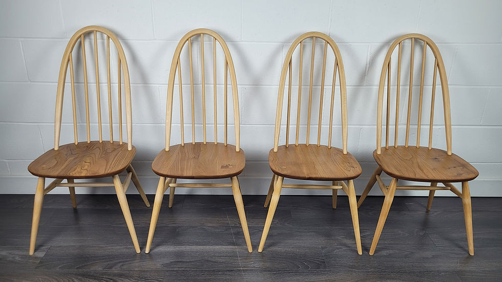 Thumbnail: Ercol Set of 4 Quaker Chairs, 1960s