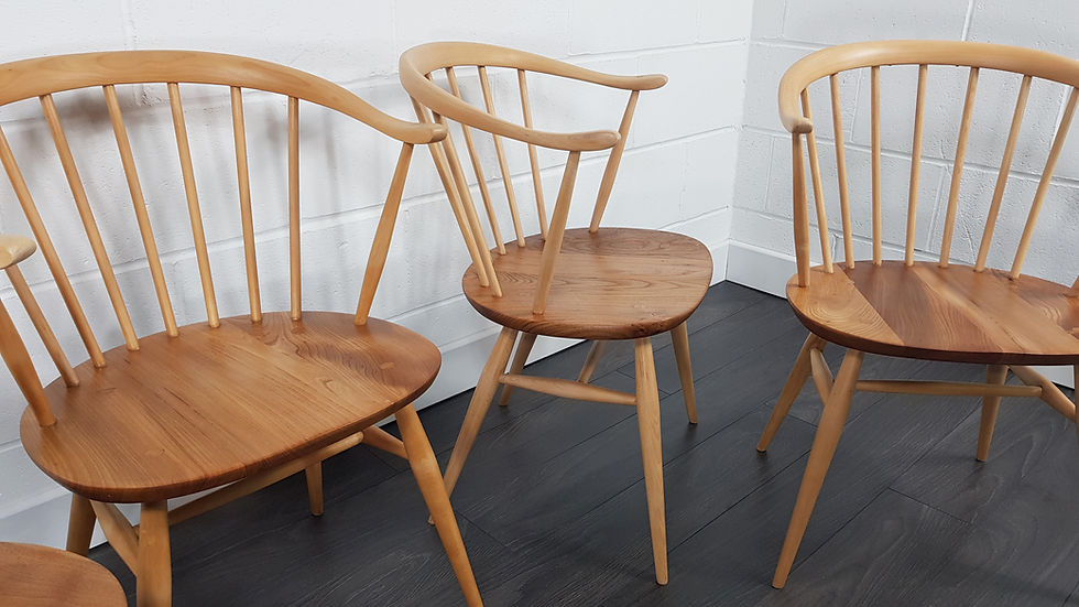 Thumbnail: Ercol Cow Horn Chairs, 1960s