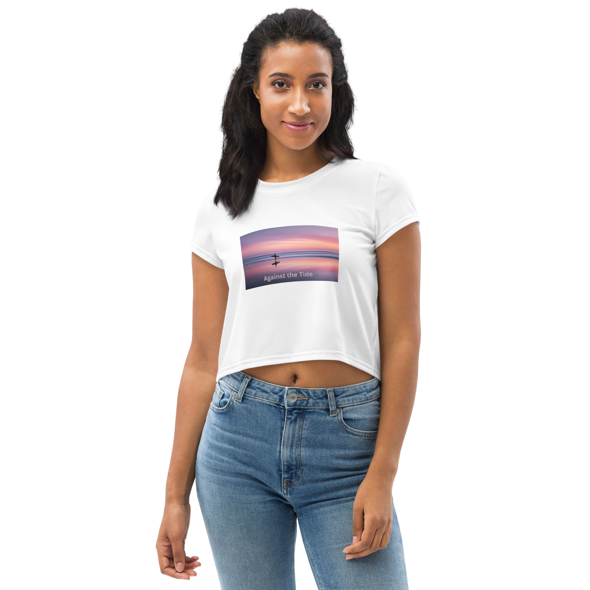 ATT surf All-Over Print Crop Tee