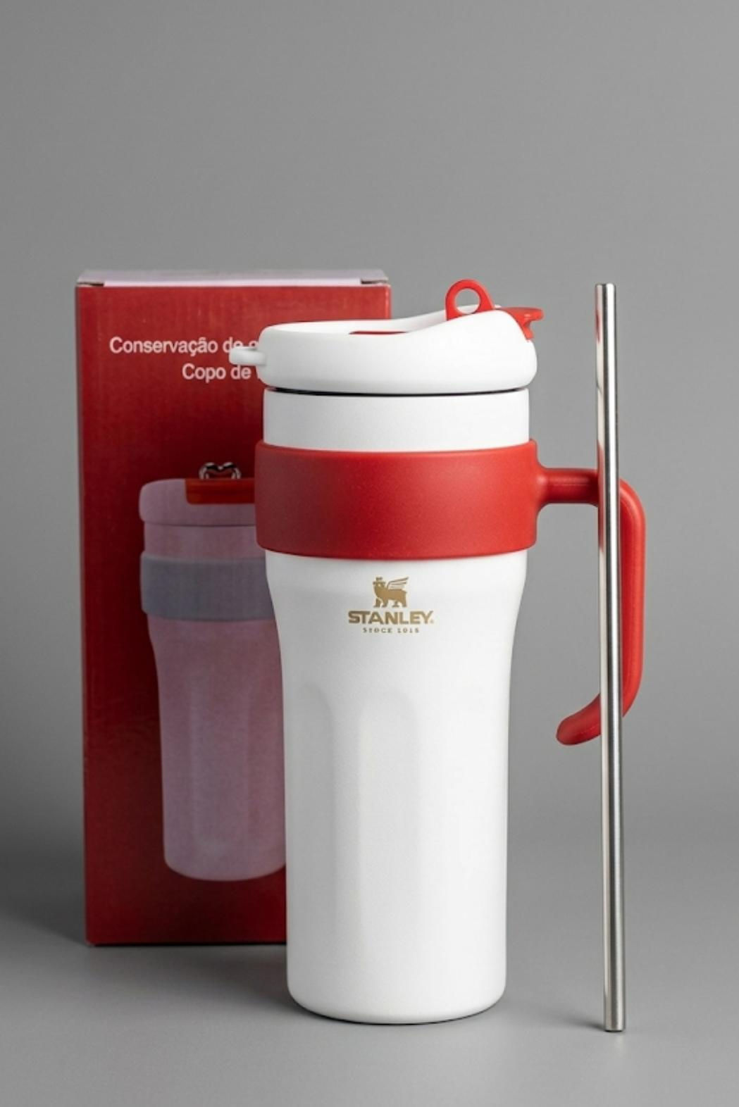 GARRAFA TÉRMCA 1100ML - BRANCO E VERMELHO