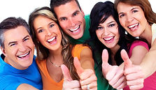Thumbs up, happy people