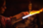 Lampworking molten glass