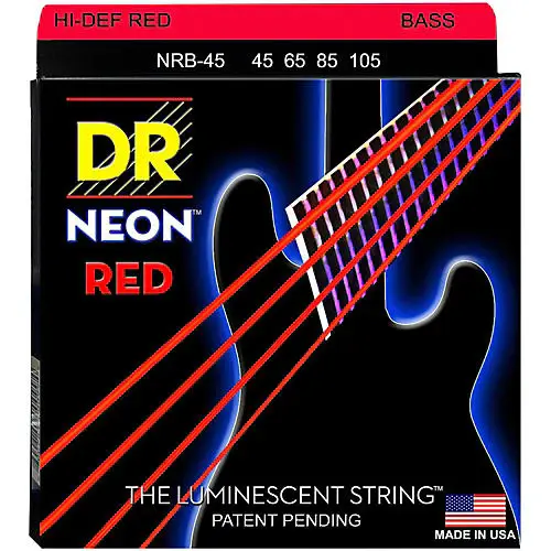 DR STRINGS NEON ROJAS 4 CUERDAS 45-105