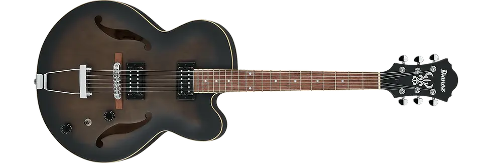Guitarra Electrica Ibanez Hollow Body Af55-Transparent Black Flat