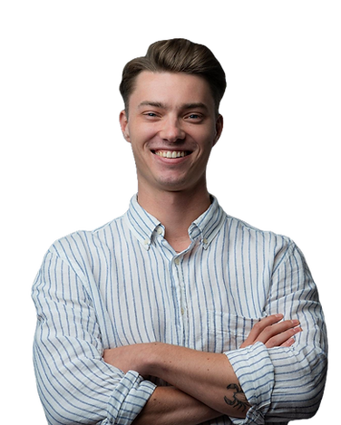 Ein Mann Mit weißem Hemd und lächeln