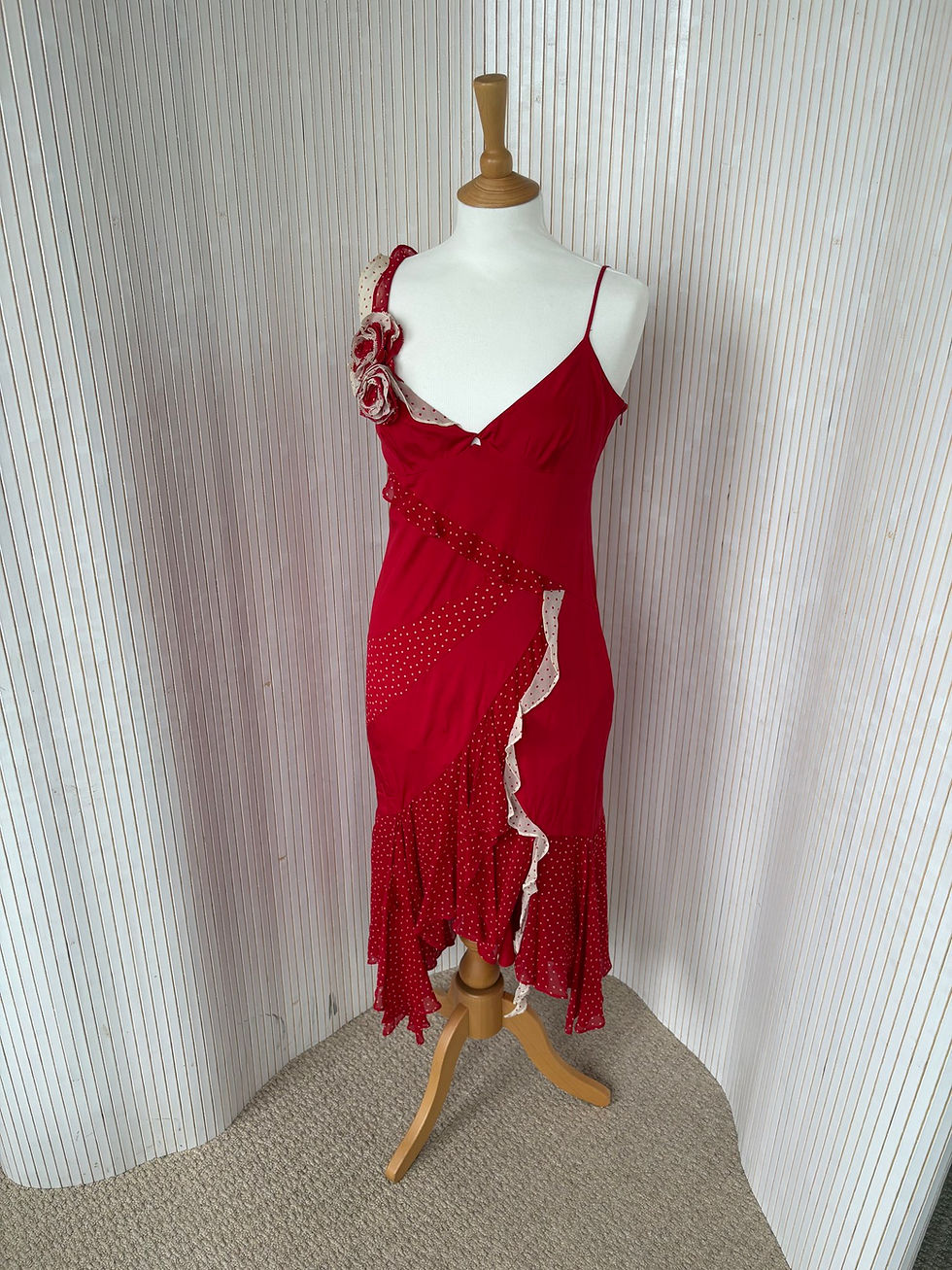 Thumbnail: Red Silk Midi Dress