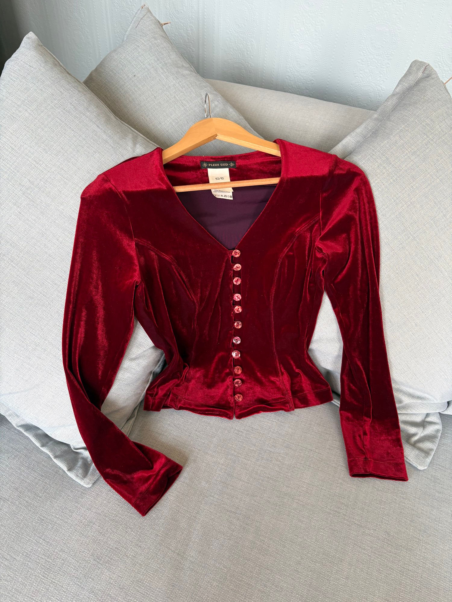 Plein Sud Red Velvet Top