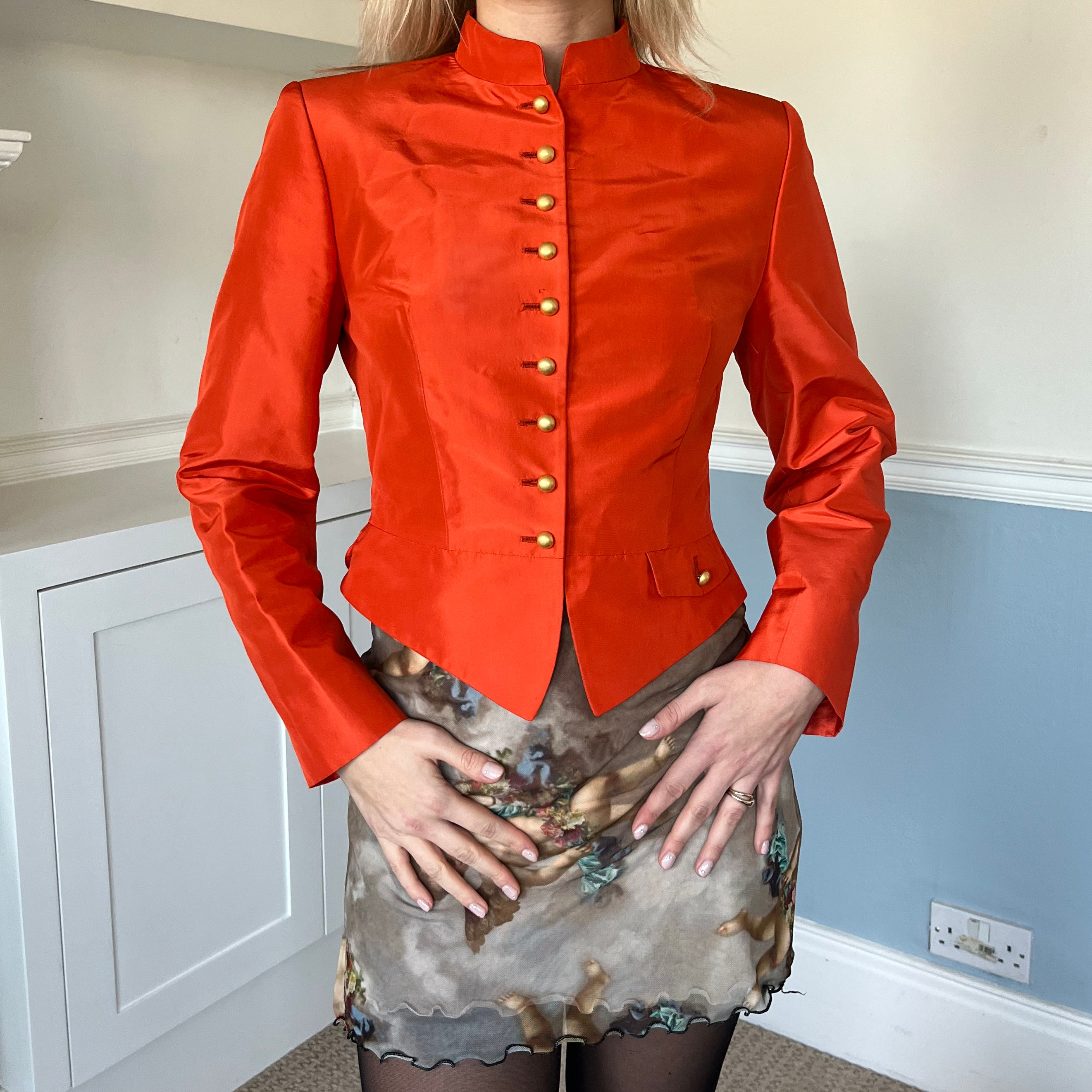 Pure Silk Orange Jacket