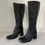 Thumbnail: Leather Black Knee High Boots