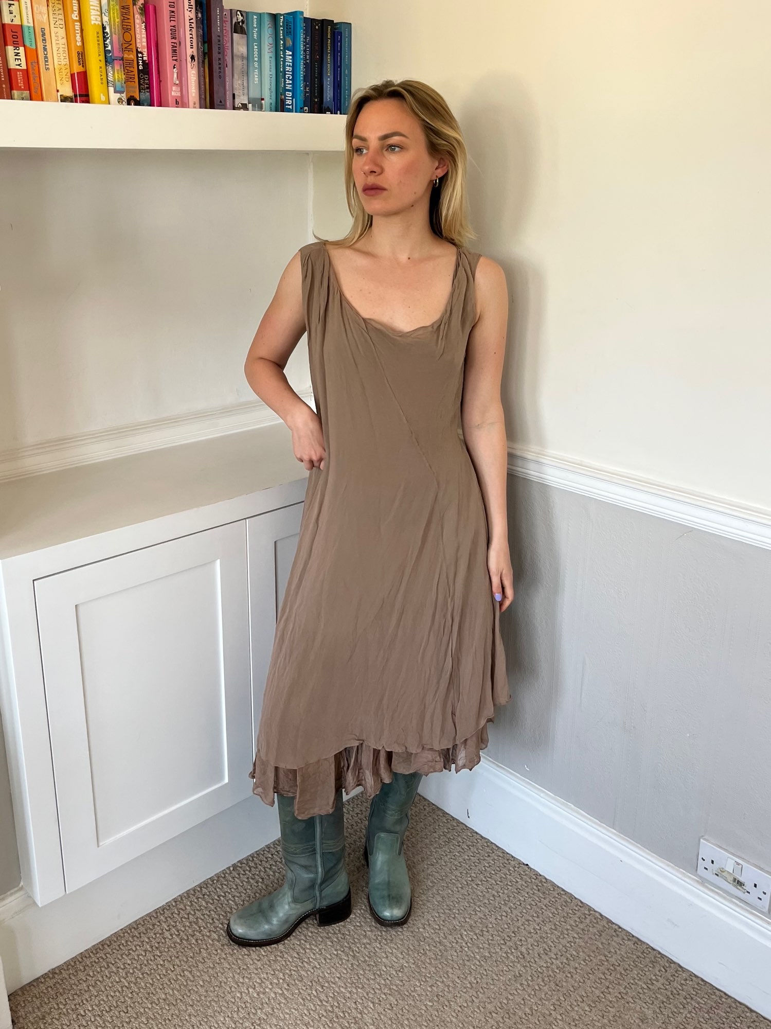 Designer Gary Graham Brown Silk Dress