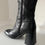 Thumbnail: Leather Black Knee High Boots