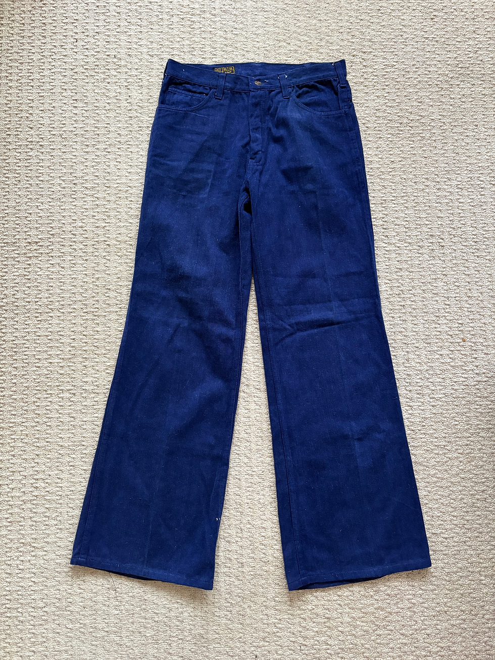 Thumbnail: Vintage Navy Wide Leg Trousers 