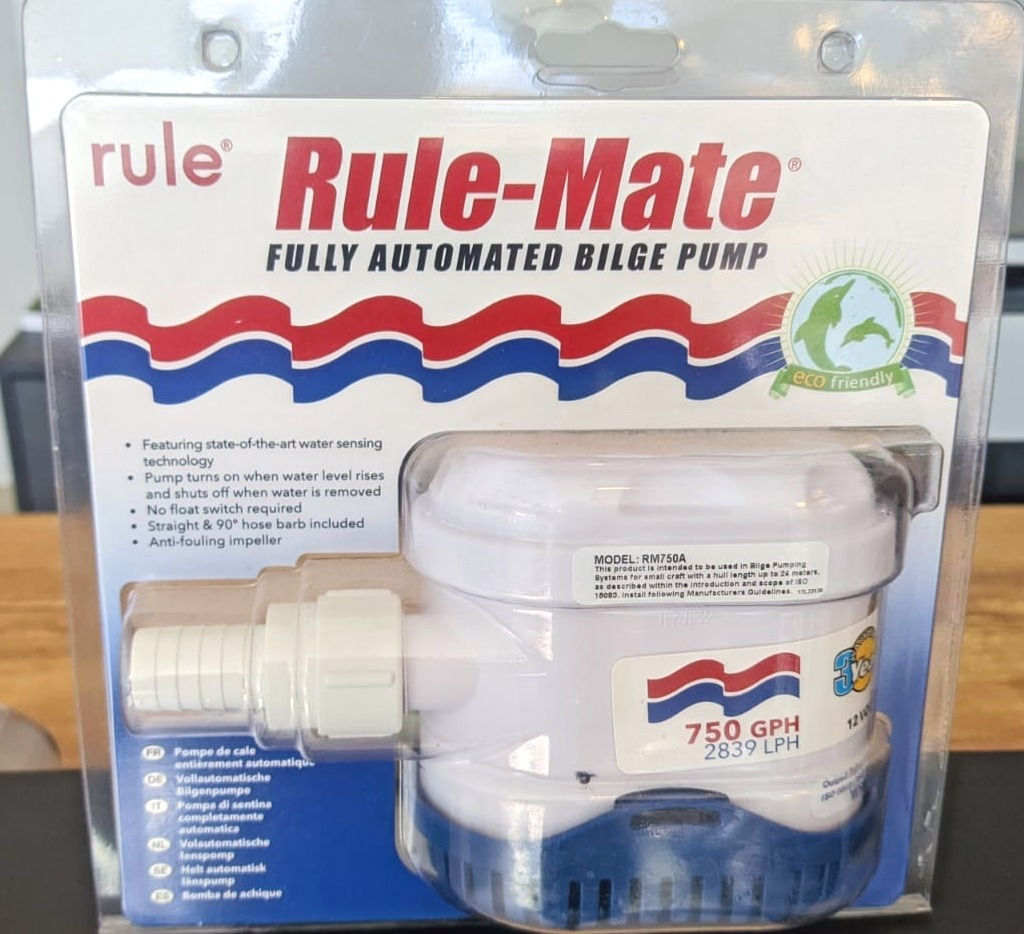 Bomba de porão rule 750 gph c/ automático incluso