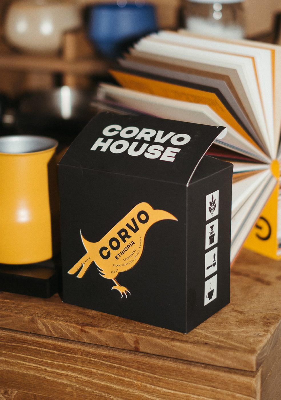 Corvo House kahve kutusu — Ethiopia Shantewane çekirdekleri