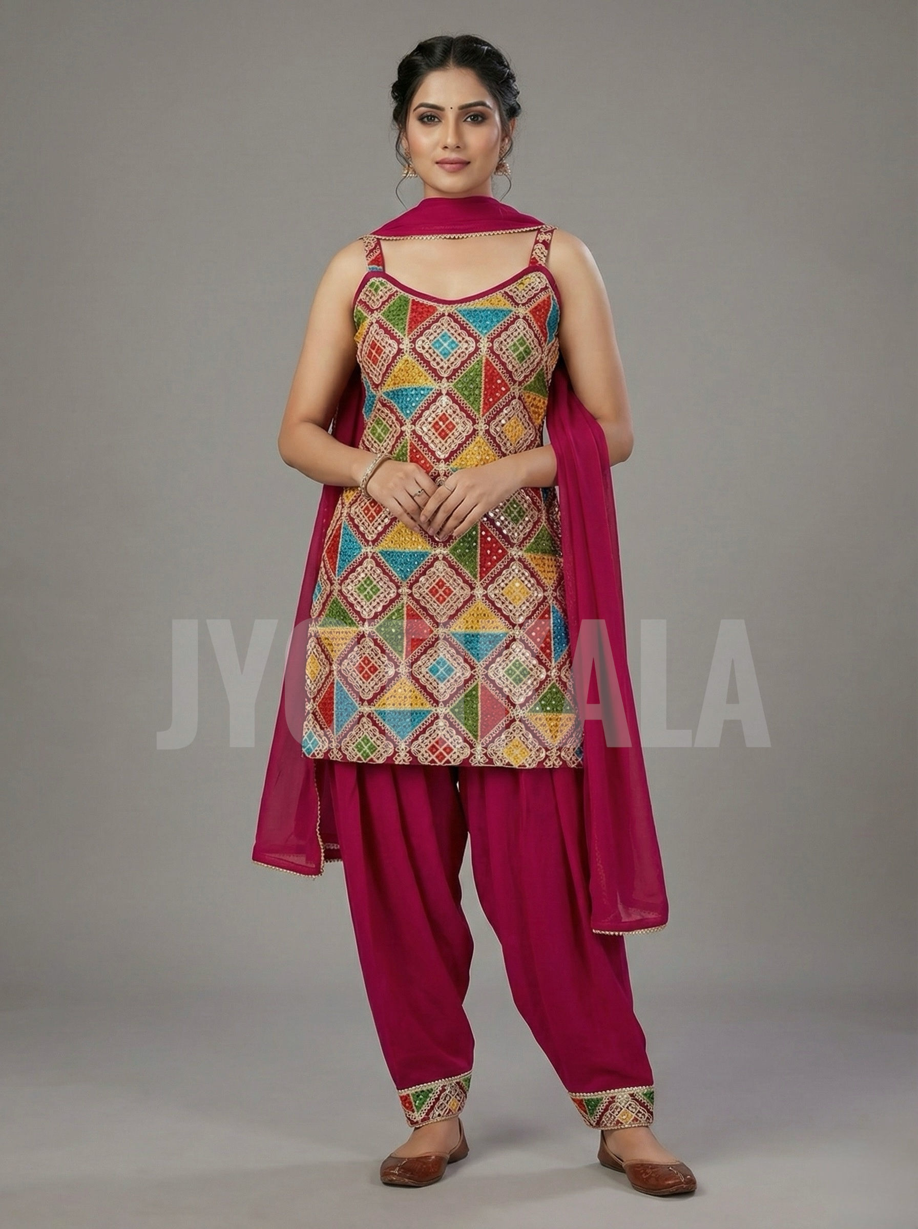 Georgette Afgani Embroidery 