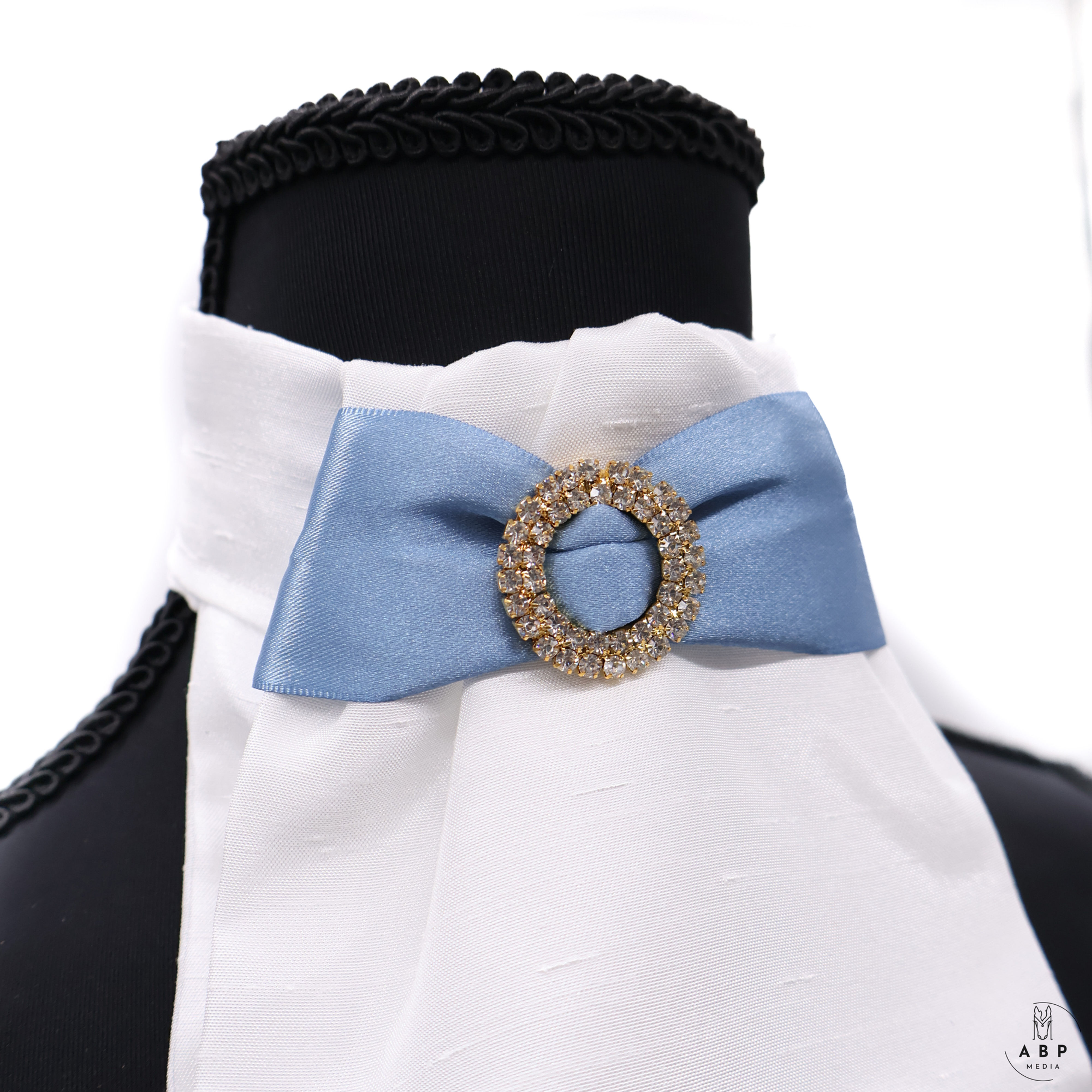 Gold Pony Design Light Blue Stock Tie