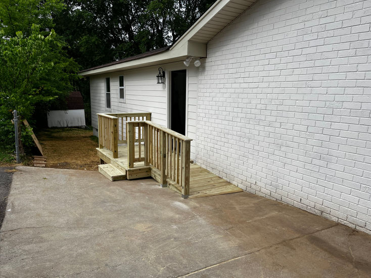 Accessible Entry Deck with Ramp & Stairs