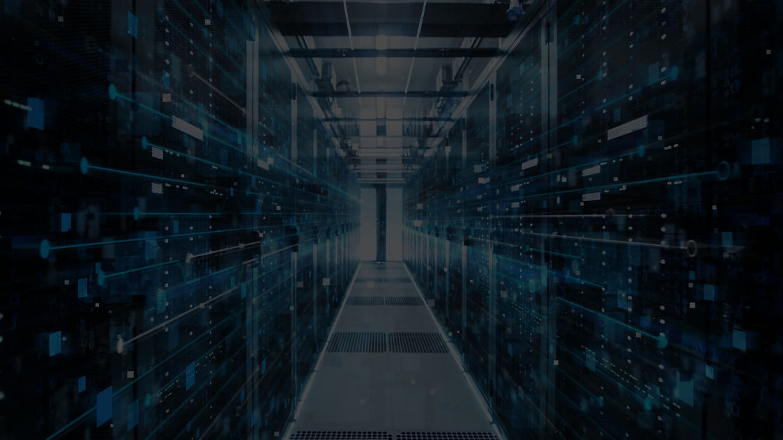 Shot of Corridor in Working Data Center Full of Rack Servers and Supercomputers with High