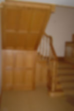 Oak panelling underside to stair