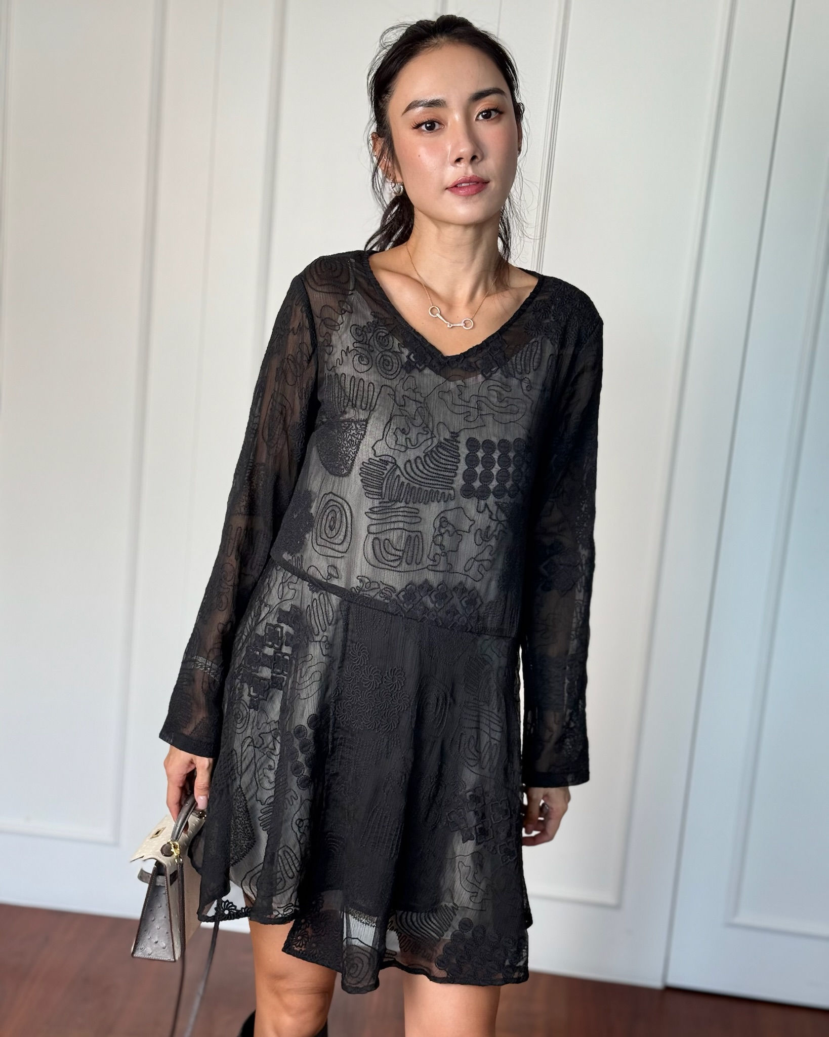 Embroidered A-Line Dress