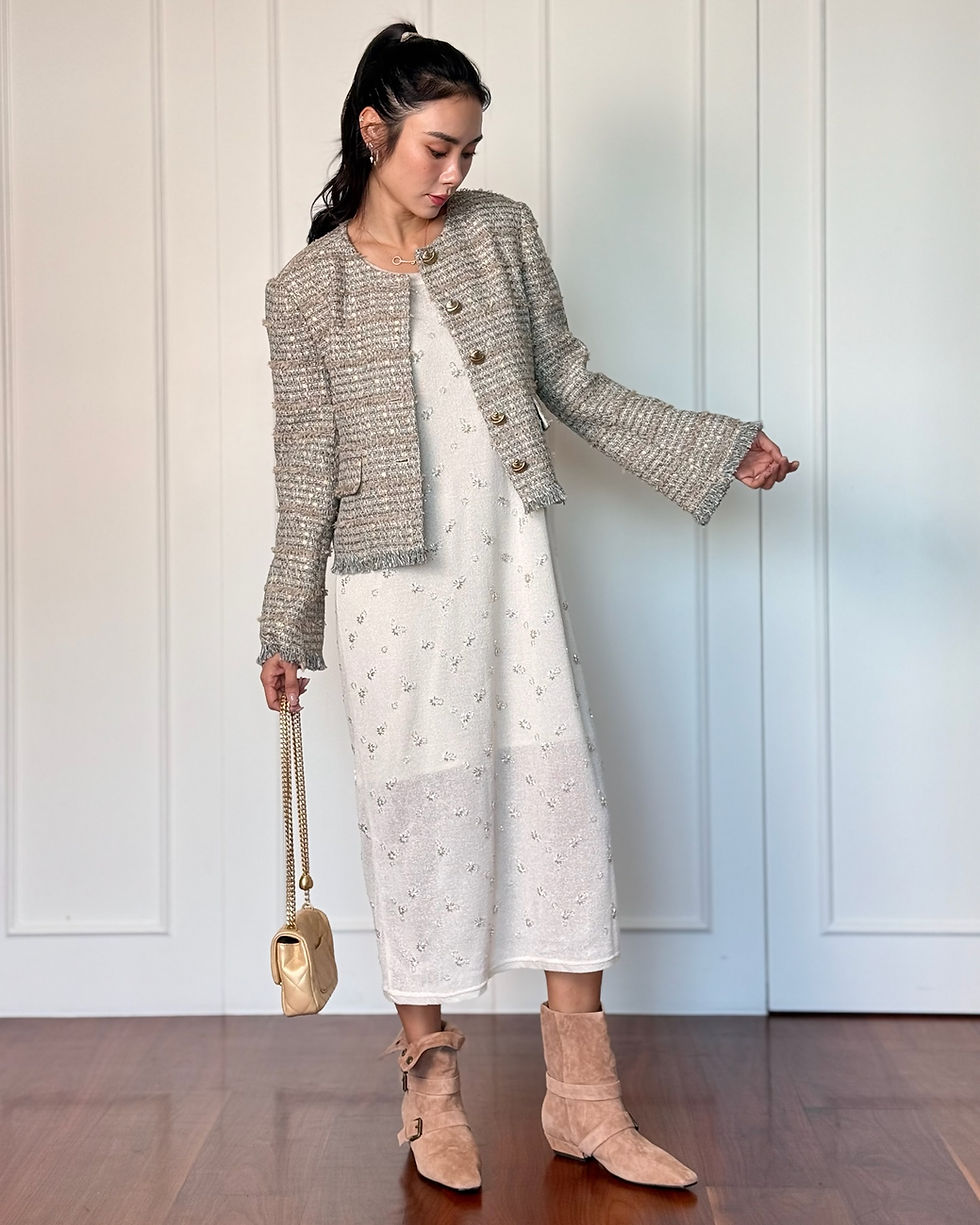 Thumbnail: Crystal Embellished Dress with Belt