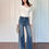 縮圖：Crystal-embellished Wide Leg Jeans